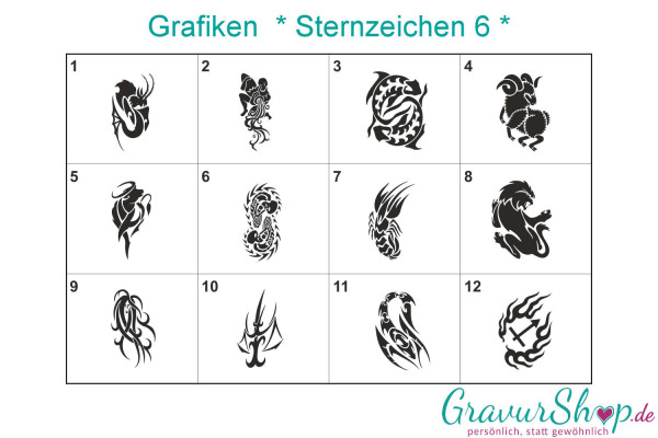 Sternzeichen 6 mit Gravur