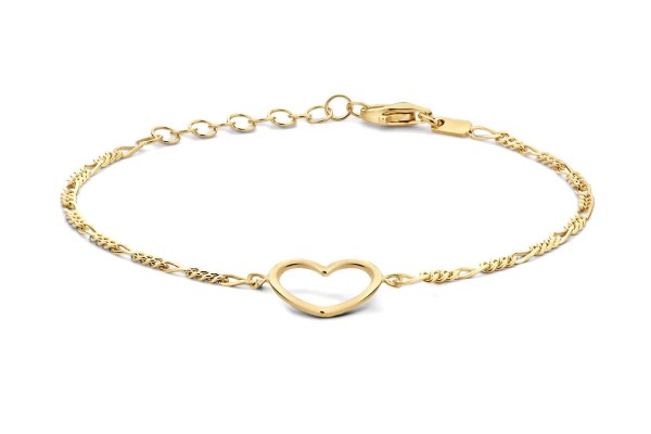925 Silber vergoldetes Armband mit Herz