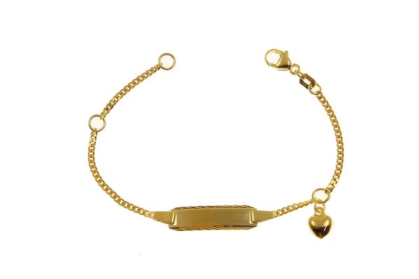 Gold Kinderarmband 11 - 13 cm mit Gravur