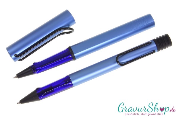 LAMY AL star Schreibset aquatic Kuli - Tintenroller mit Gravur