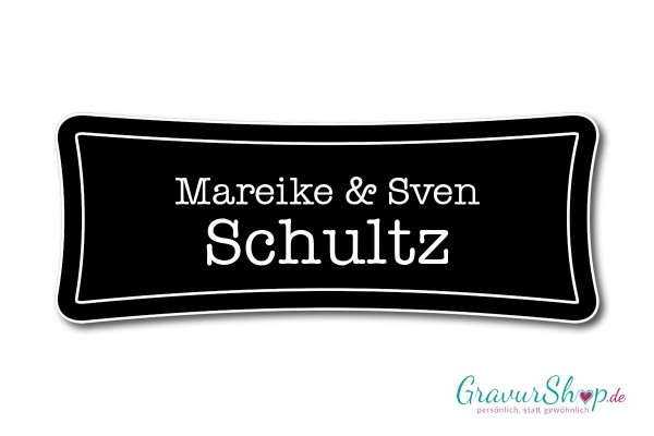 Türschild mit Gravur Model J schwarz