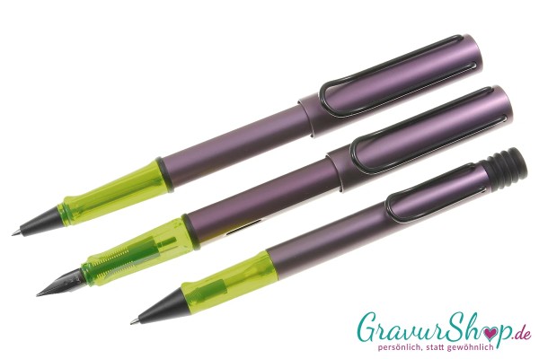 LAMY AL star Schreibset aubergine Tintenroller - Füller - Kuli mit Gravur