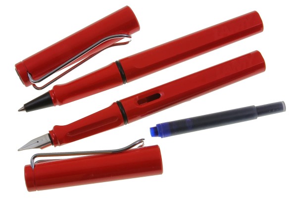 LAMY Safari Schreibset Füller-Tintenroller red mit Gravur