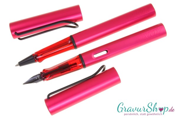 LAMY AL star Schreibset fiery Tintenroller - Füller mit Gravur