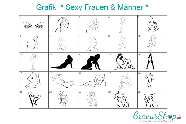 Sexy Männer & Frauen Grafiken zum gravieren