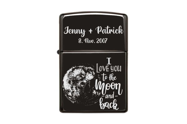 Zippo mit Gravur Liebe I - Ebony high polish black