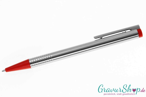 LAMY logo Kugelschreiber silber rot mit Gravur