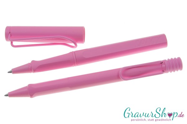 LAMY safari Schreibset Kuli-Tintenroller lightrose mit Gravur