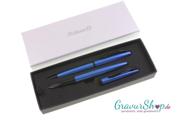 Pelikan SET Jazz Noble Elegance aquamarin mit Gravur
