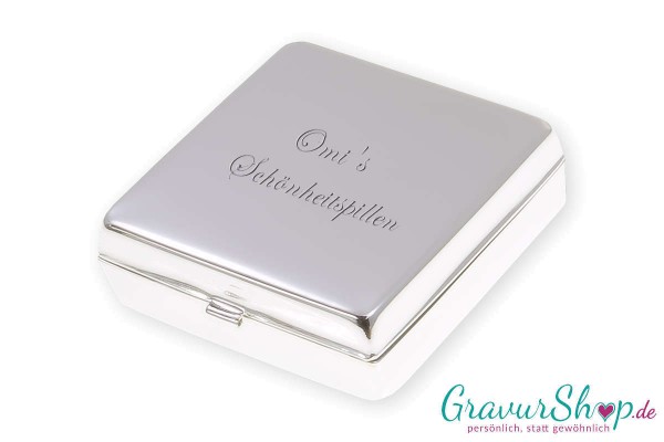 Pillendose Nr. 19 mit Gravur Muster 1