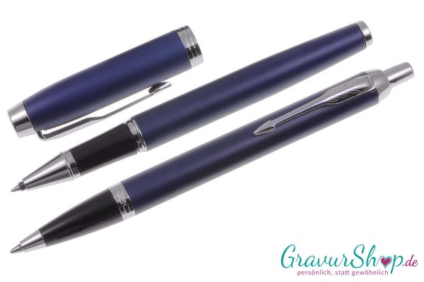 Parker IM Tintenroller Kugelschreiber matte blue mit Gravur