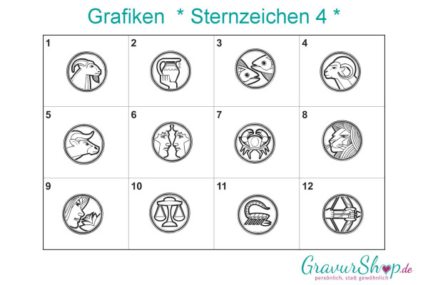 Sternzeichen 4 zum gravieren