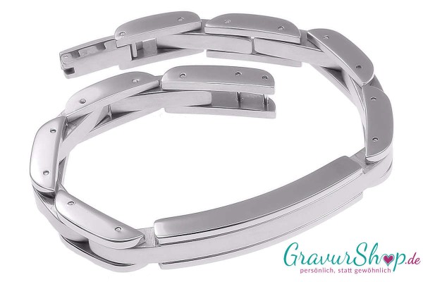 Herren Edelstahlarmband 21 cm mit Gravur