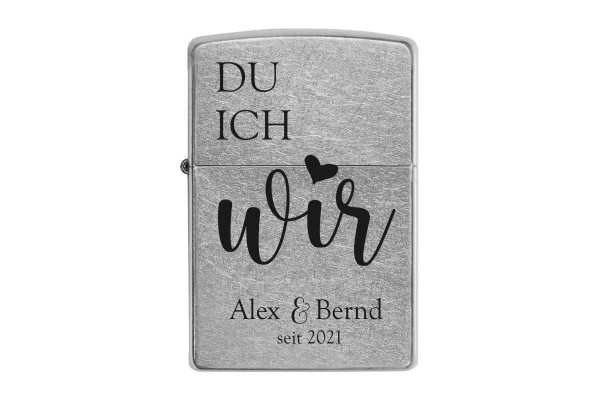 Zippo mit Gravur Liebe F - Street chrome