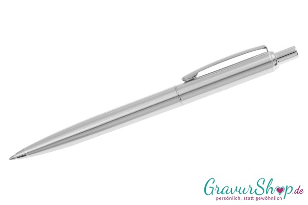 Kugelschreiber 19 silberner Clip personalisierbar
