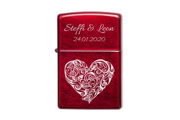 Zippo mit Gravur Liebe B - Candy Red Apple