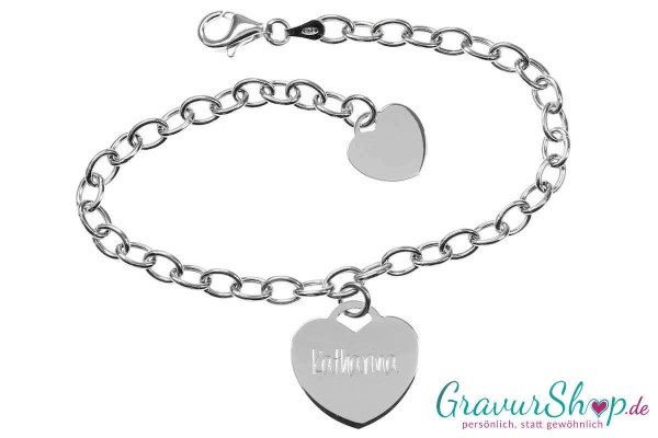 Charm Armband mit Gravur 01