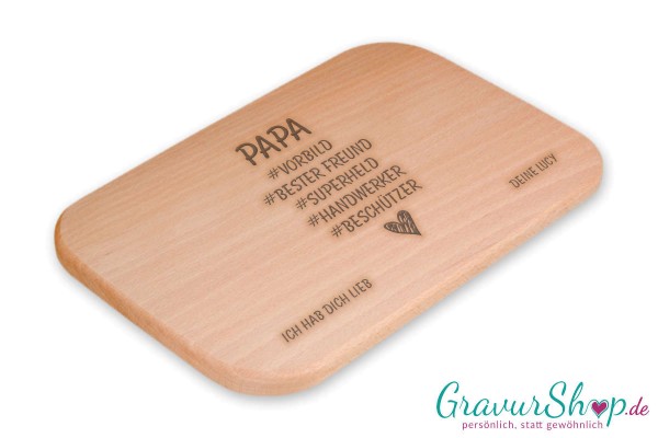 Frühstücksbrettchen mit Gravur Nr. 04 für den Papa