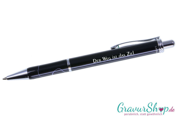 Kugelschreiber 12 schwarz mit Gravur