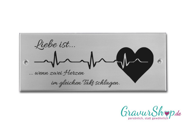 Schilder für Bänke 150 x 60 mm Edelstahl mit Gravur