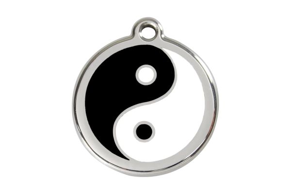 Katzenmarke mit Gravur Red Dingo Ying & Yang