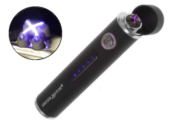 USB X Lichtbogen-Feuerzeug Schwarz mit Gravur