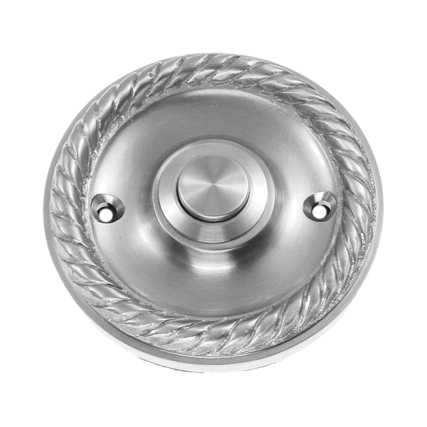 Messing vernickelt Klingelrosette 04