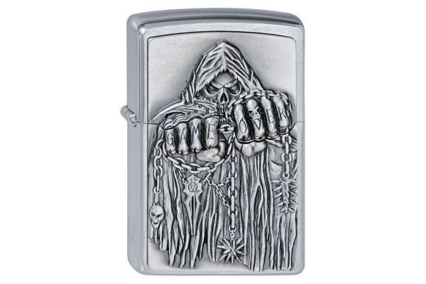 Zippo Chrom Gebürstet Game over Emblem mit Gravur