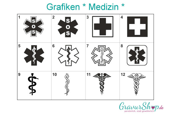 Medizin Grafiken zum gravieren