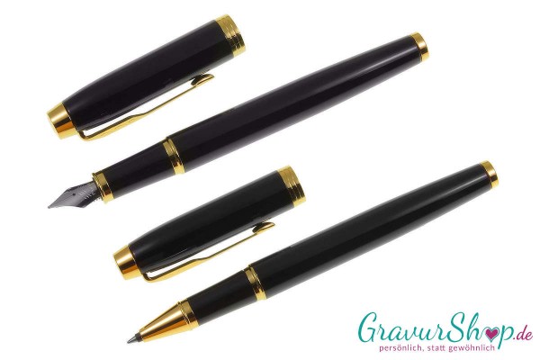 IM Parker Füller-Tintenroller schwarz-gold mit Gravur