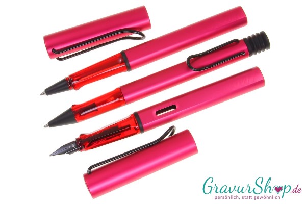 LAMY AL star Schreibset fiery Tintenroller - Füller - Kuli mit Gravur