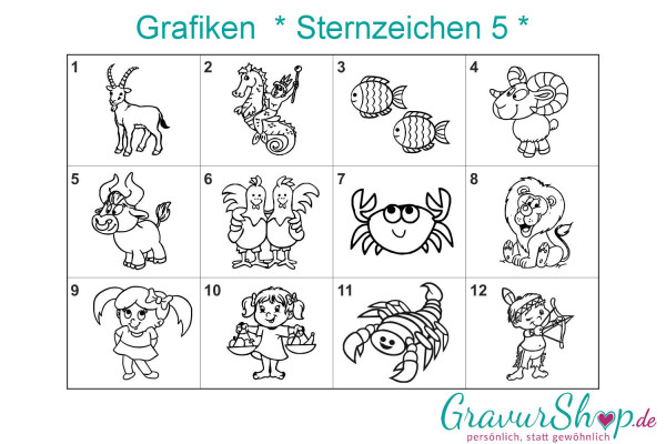 Sternzeichen 5 mit Gravur