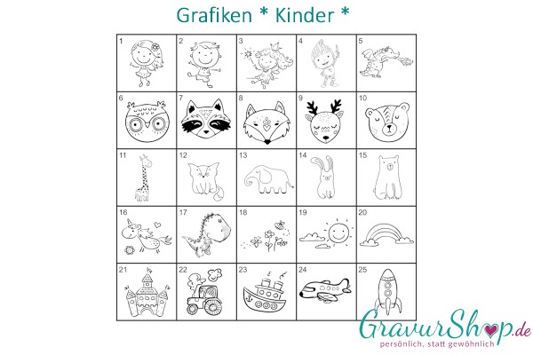 Kinder Grafiken zum gravieren