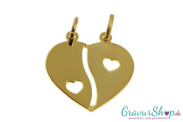 Gold Partneranhänger 09 mit Gravur