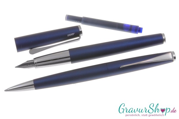 LAMY Studio Schreibset imperialblue Kuli und Füller mit Gravur