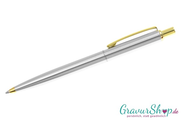 Kugelschreiber 19 golderner Clip personalisierbar