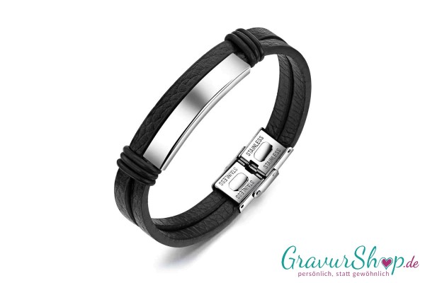 Lederarmband 16 Silber personalisieren
