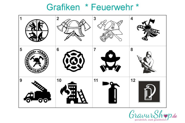 Feuerwehr Grafiken zum gravieren