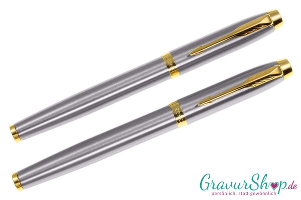 Parker IM Schreibset brushed Metall mit Gravur