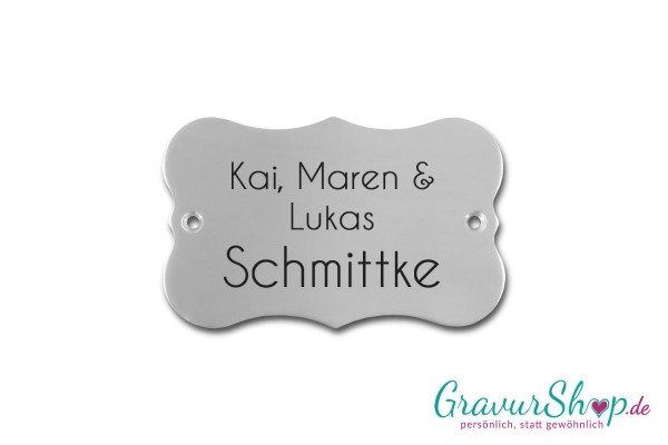 Aluminiumschild Nr. 24 mit Gravur