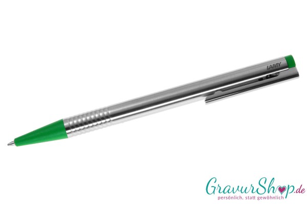 LAMY logo Kugelschreiber silber grün mit Gravur