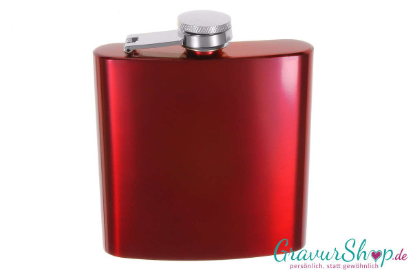 Flachmann 20 N Rot mit Gravur