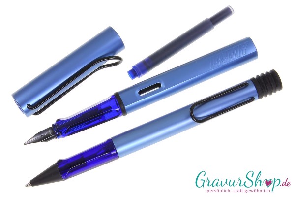 LAMY AL star Schreibset aquatic Kuli - Füller mit Gravur