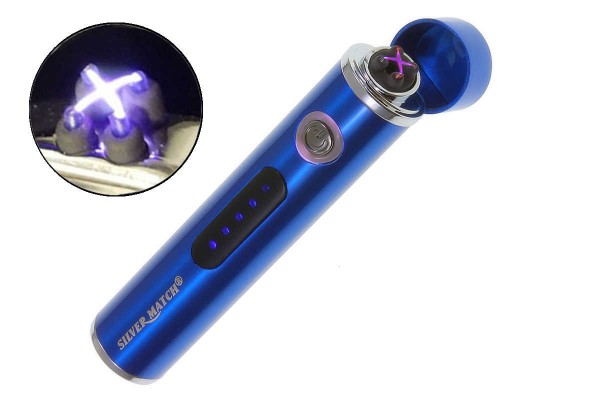 USB X Lichtbogen-Feuerzeug Blau mit Gravur