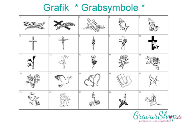 Grabsymbole zum gravieren