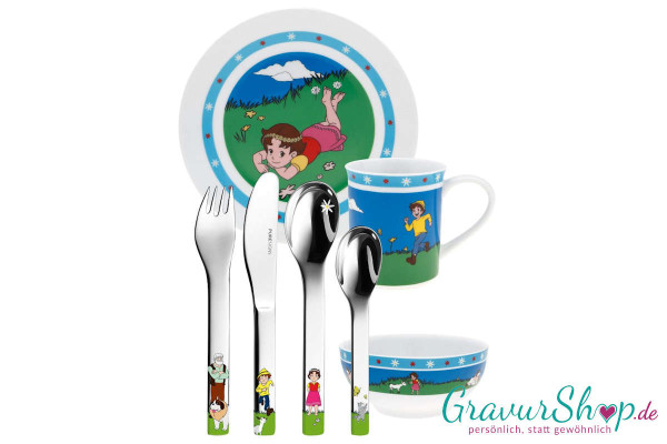 Kinderbesteck Set 10 *Heidi mit Gravur Bild 1