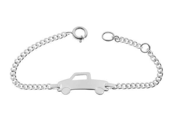 925er Kinder-Panzerarmband mit Auto in 2 Längen inkl. Gravur
