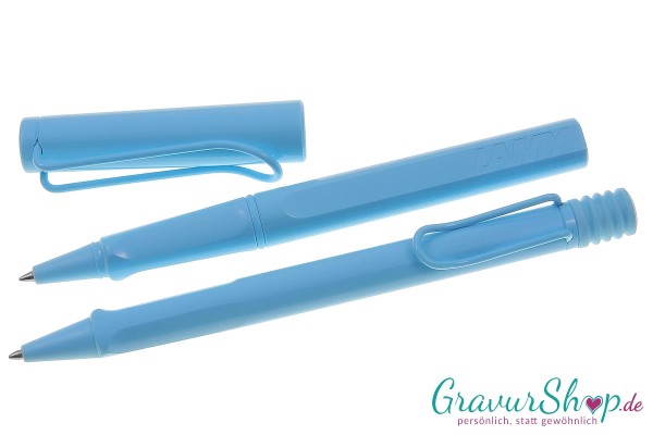 LAMY safari Schreibset Kuli-Tintenroller aquasky mit Gravur