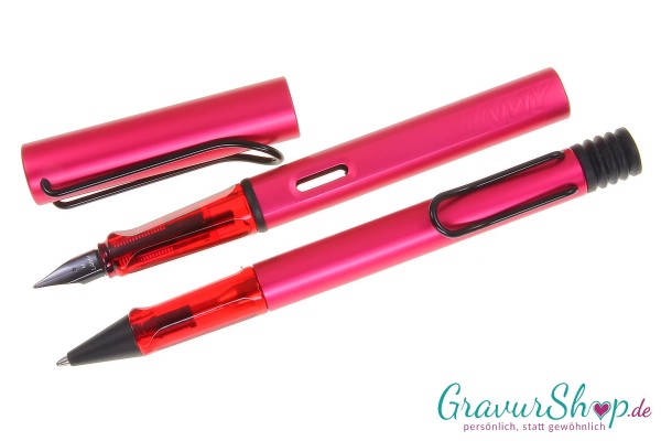 LAMY AL star Schreibset fiery Kuli - Füller mit Gravur