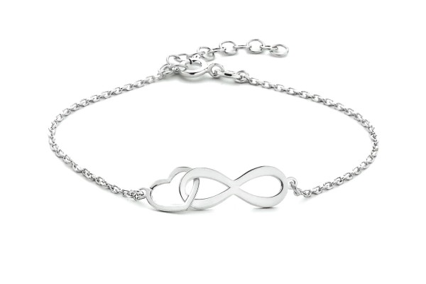 925 Silber Infinity Armband mit Herz